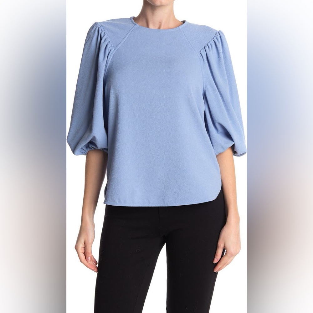 Ganni Exaggerated Puff Sleeve Blouse